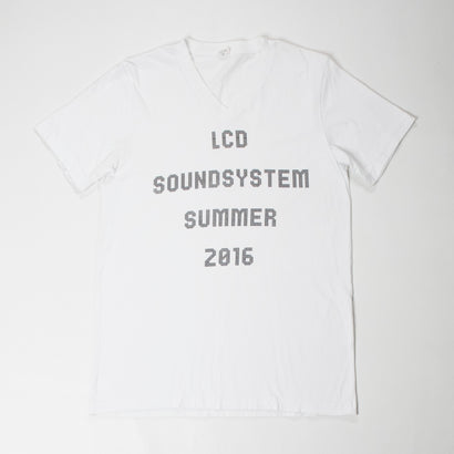 Unisex LCD SoundSystem 2016 Summer Tour White V-Neck T-Shirt