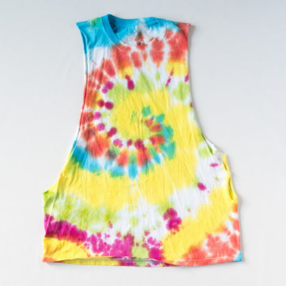 Unisex Tie Dye Yellow Tank Top