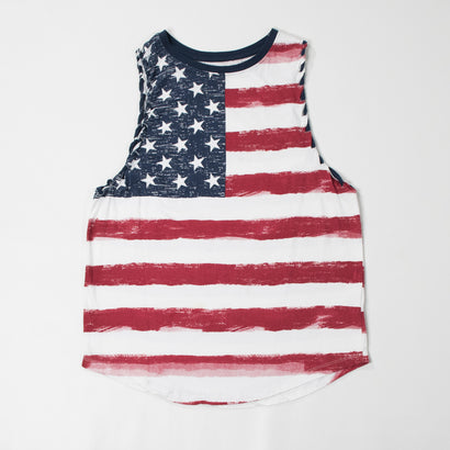 Men's American Flag White Tank Top