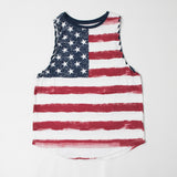 Men's American Flag White Tank Top