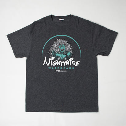 Men's Nightmire Waterpark Sea Monster Charcoal T-Shirt