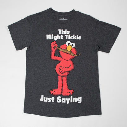 Men's Elmo This Might Tickle Gray T-Shirt
