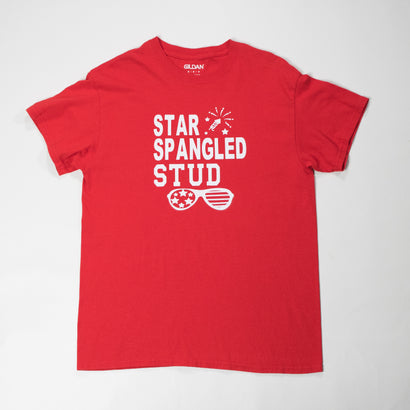 Men's Star Spangled Stud Holiday Red T-Shirt