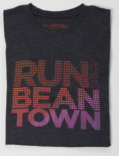 Men's Run Beantown 26.2 Boston Marathon Charcoal T-Shirt