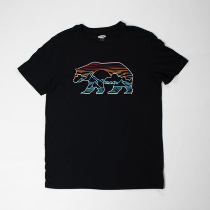 Men's Bear Sunset Black T-Shirt