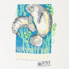 Men's Vintage 1993 WWF Manatee White T-Shirt