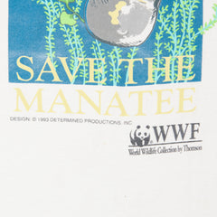 Men's Vintage 1993 WWF Manatee White T-Shirt