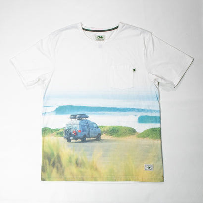 Men's Beach Van White T-Shirt