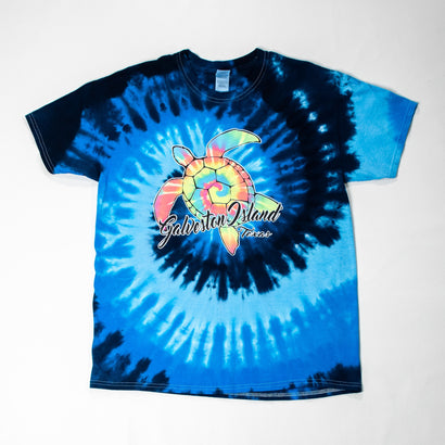 Men's Galveston Island Turtle Tie Dye Blue T-Shirt