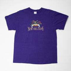 Unisex New Orleans Mardi Gras Embroidered Purple T-Shirt