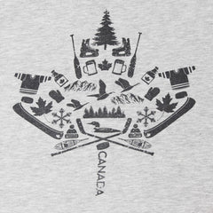 Men's Canada Mosaic Maple Leaf Gray T-Shirt