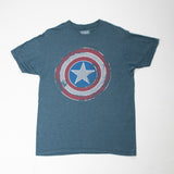 Captain America Shield Retro Blue T-Shirt