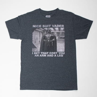 Men's Star Wars Nice Suit Vader Charcoal T-Shirt