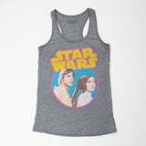 Women's Star Wars Luke and Princess Leia Gray Tank Top