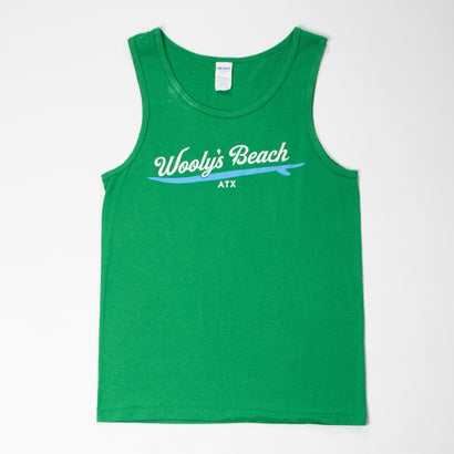 Unisex Wooly's Beach ATX Green Tank Top