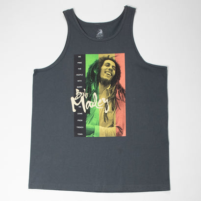 Men's Bob Marley Smiling Tank Black Tank Top
