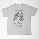 Men's Bob Marley Legends Are Born In April Gray T-Shirt