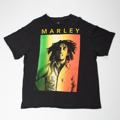 Men's Bob Marley Portrait Black T-Shirt
