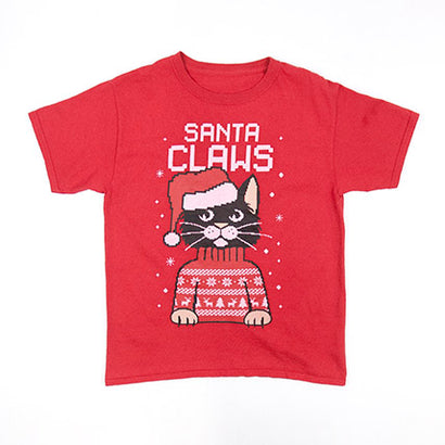 Unisex Santa Claws Holiday Red T-Shirt