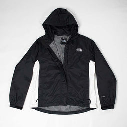 Women's North Face HyVent Black & White Waterproof Hooded Zipper Jacket