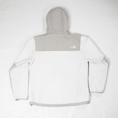 Women's North Face Denali 2 Gray & White Fleece Hooded Zipper Jacket