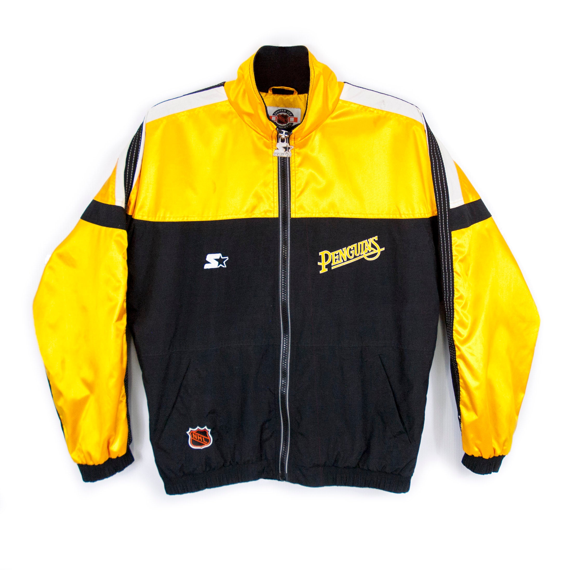 90s Pittsburgh Penguins Vintage Windbreaker Zip Up Jacket Cute Rare Youth Small NHL Hockey Sportswear