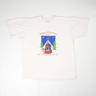 Unisex Vintage 2003 Running Strong for American Indian Youth Holiday White T-Shirt