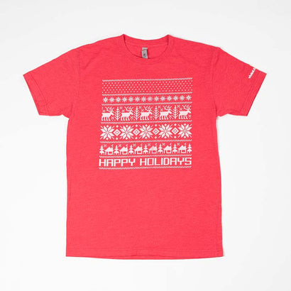 Unisex Ugly Sweater Happy Holidays Red T-Shirt