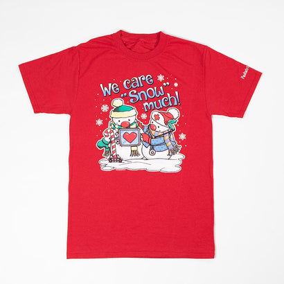 Unisex We Care Snow Much Snowmen Holiday Red T-Shirt