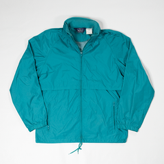 Women's Vintage Woolrich Teal Hooded Windbreaker Zipper Jacket