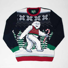 Men's Holiday Yeti Ugly Christmas Navy Sweater